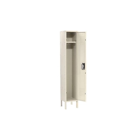 GLOBAL INDUSTRIAL Single Tier Locker, 15x18x72, 1 Door, Unassembled, Tan 254121TN